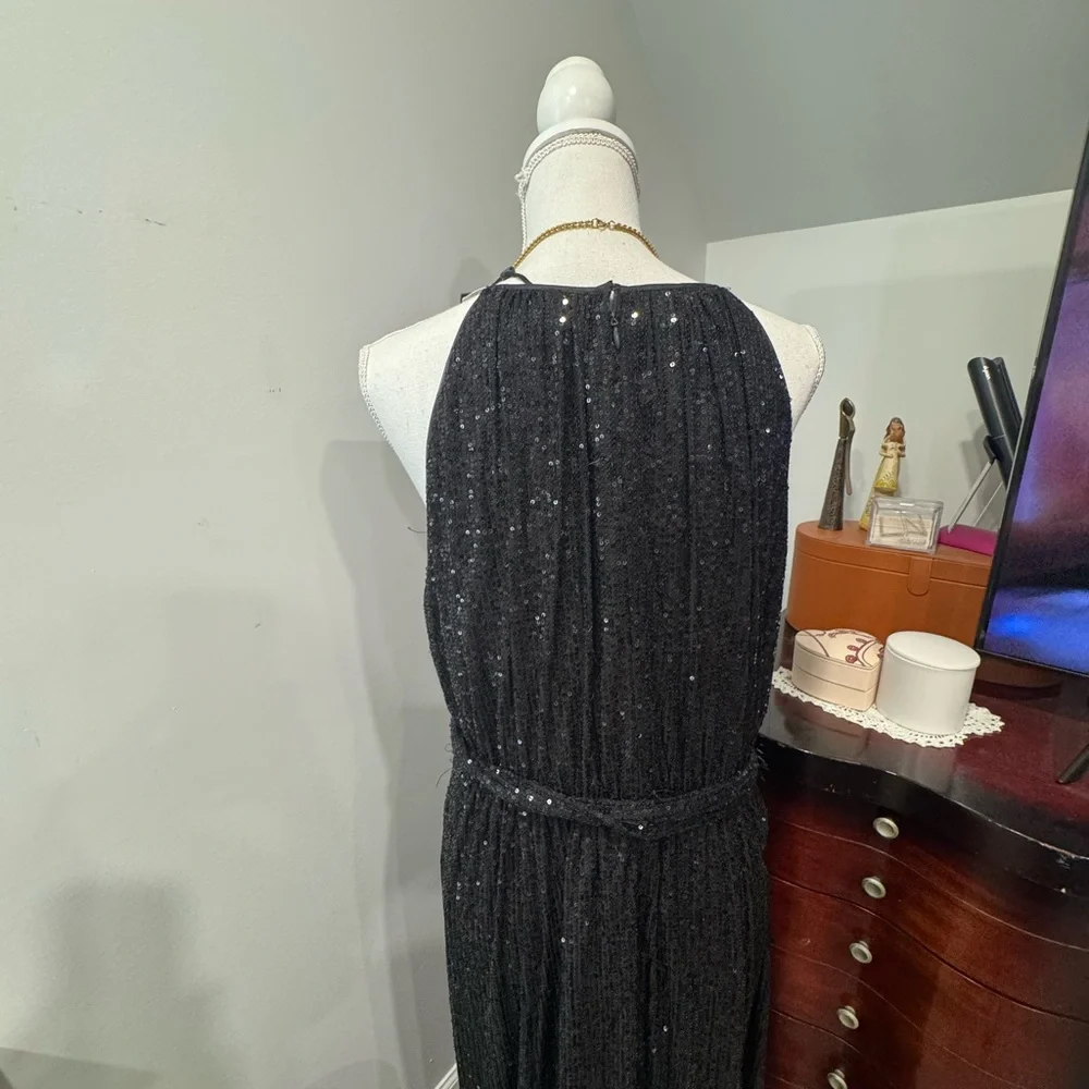 DKNY Black Sequin Sleeveless Gown - Picture 9 of 15